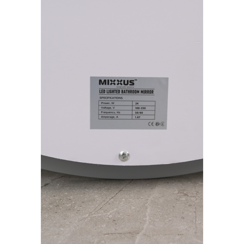 Дзеркало Mixxus Plain MC10-60 (годинник, LED-підсвічування, антизапотівання) (MI6013)