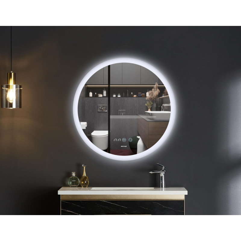 Дзеркало Mixxus Plain MC10-60 (годинник, LED-підсвічування, антизапотівання) (MI6013)
