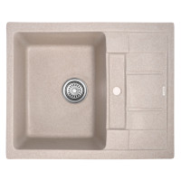 Кухонна мийка врізне з граніту прямокутне Haiba HB8210-G319 sand 620x500x200 (HB0985) колір Пісочний