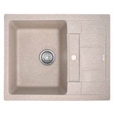 Кухонна мийка врізне з граніту прямокутне Haiba HB8210-G319 sand 620x500x200 (HB0985) колір Пісочний
