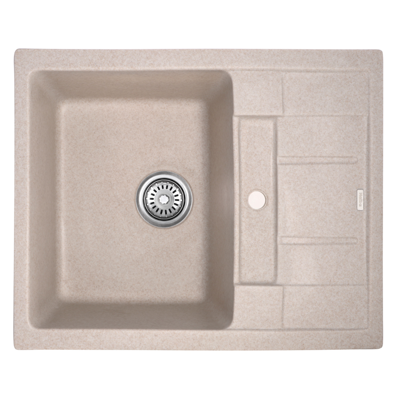Кухонна мийка врізне з граніту прямокутне Haiba HB8210-G319 sand 620x500x200 (HB0985) колір Пісочний