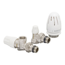 Комплект для подключения радиатора Koer SET-13 - 1/2"x1/2" (осевой) с термоголовкой ВН (KR3176)