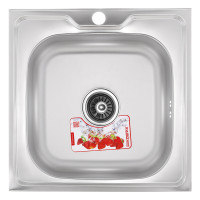 Кухонна мийка накладна з нержавіючої сталі квадратна Zerix Z5050-06-160E (Satin) (ZX1609) колір Сталевий