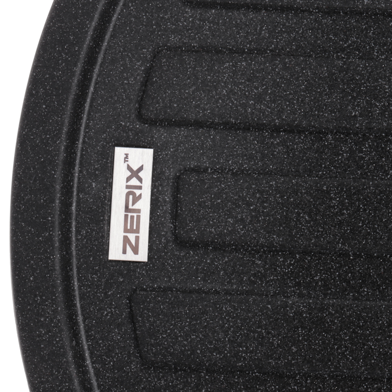 Кухонна мийка врізна з граніту овальна Zerix ZS-7750R-13 (ZX4561) колір Графітовий