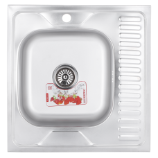 Кухонна мийка накладна з нержавіючої сталі квадратна Zerix Z6060L-06-160MD (micro decor) (ZS0585) колір Сталевий
