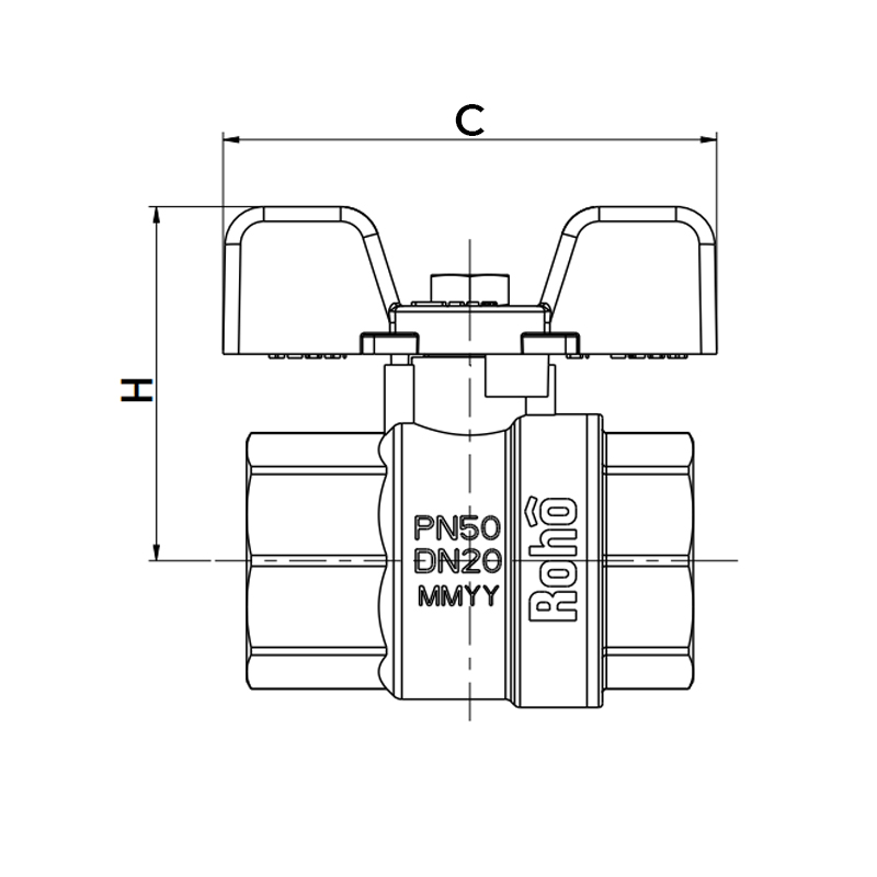 Кран шаровой Roho R100-100 - 1" (RO0079)