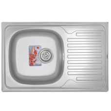 Кухонна мийка врізна з нержавіючої сталі прямокутна Haiba 78x50 (decor) (HB0648) колір Сталевий