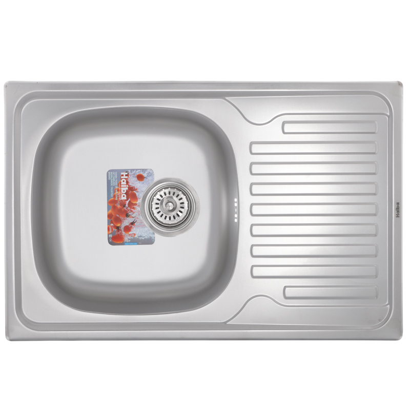 Кухонна мийка врізна з нержавіючої сталі прямокутна Haiba 78x50 (decor) (HB0648) колір Сталевий